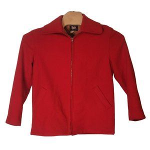 Vintage‎ Woolrich Wool Chamois Lined Women's Coat Red Jacket Pockets Size 18